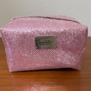 Nicole Miller Sparkly Pink Makeup Pouch